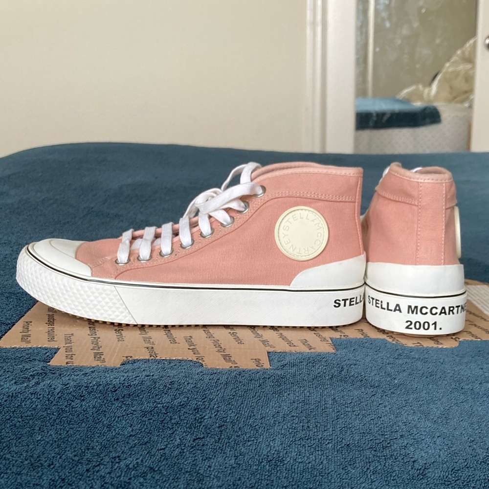 Stella McCartney blush pink canva Pink High-Top Sneakers size 38